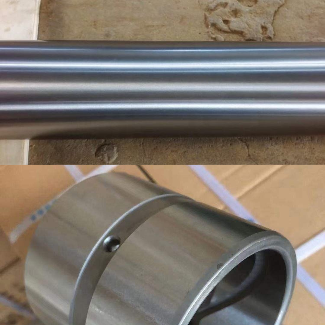 Hardened wear‑resistant surface on pin and bushing