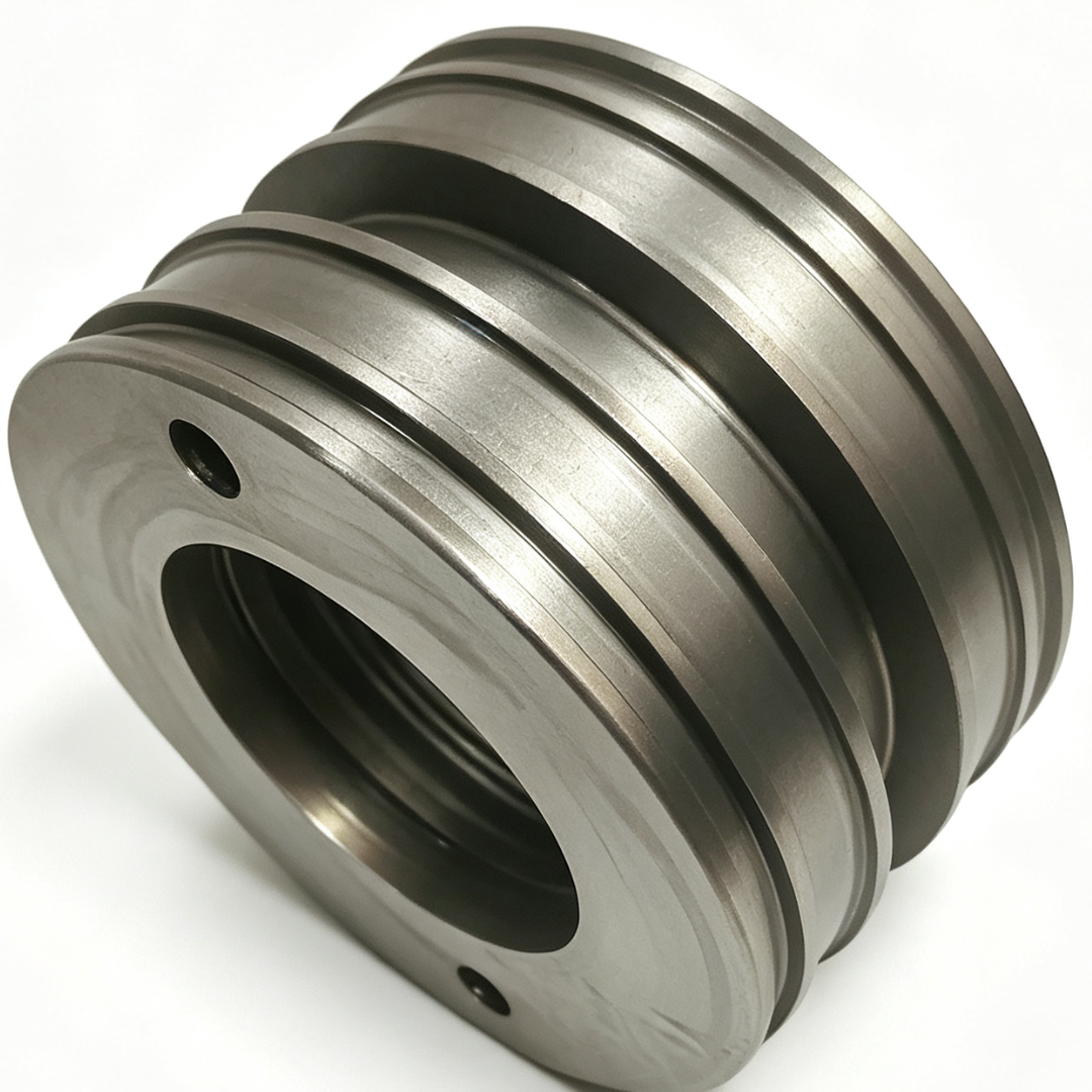 Close‑up detail of cylinder piston seal groove